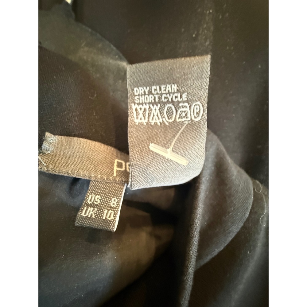 Per Se Black Tan Colorblock Sheath Dress Career Office Stretch Size 8 Midi - Picture 3 of 5
